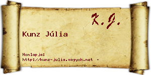 Kunz Júlia névjegykártya